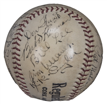 Very Bold 1934 Chicago Cubs Team Signed Baseball With 23 Signatures Including Klein, Cuyler & Herman (SGC)